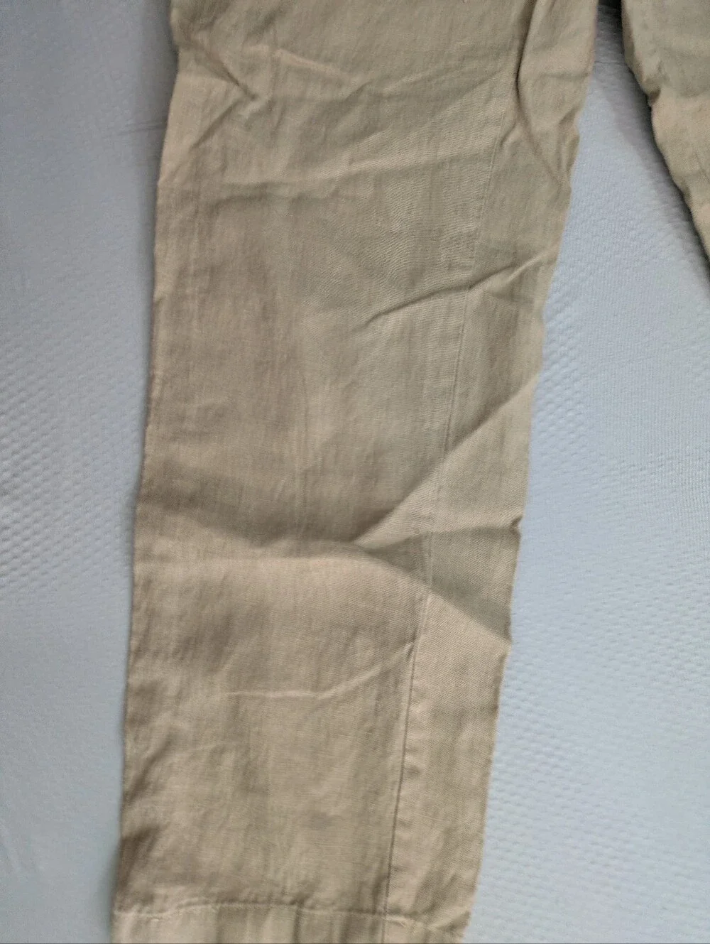 Tasso Elba Mens M 100% Linen Pants 31x27 Beige Oatmeal Straight Leg Trousers